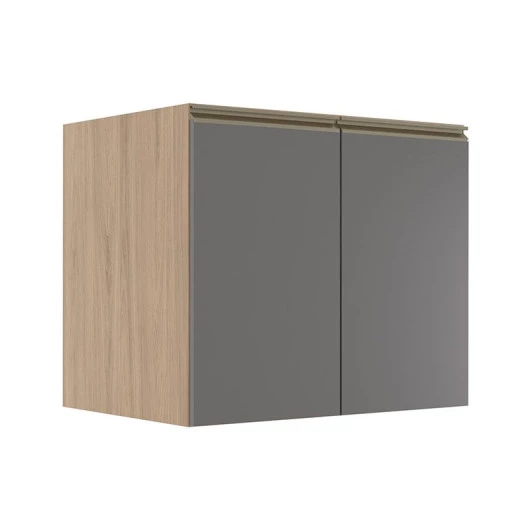 Módulo Balcão 80cm 2 Portas 100% MDF Cozinha Modulada Gold Robel Hanover/Cinza