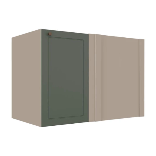 Módulo Balcao de Canto Reto 100cm Direito/Esquerdo 100% MDF Cozinha Provence Robel Fendi/Salvia Matte