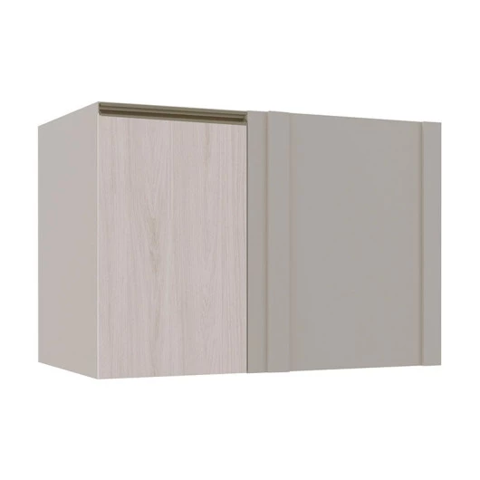 Módulo Balcao De Canto Reto 100cm Esquerdo 100% MDF Cozinha Modulada Gold Robel Fendi/Aspen