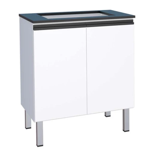Balcão de Aço Para Cooktop 4 Bocas 2 Portas 77cm Gaia Flat Cozimax Branco