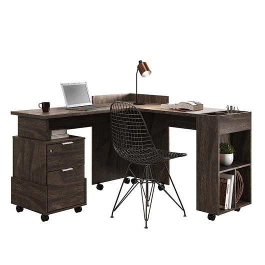 Conjunto de Mesa Para Escritório Estudos Alessa M1 M2 Lukaliam Noce