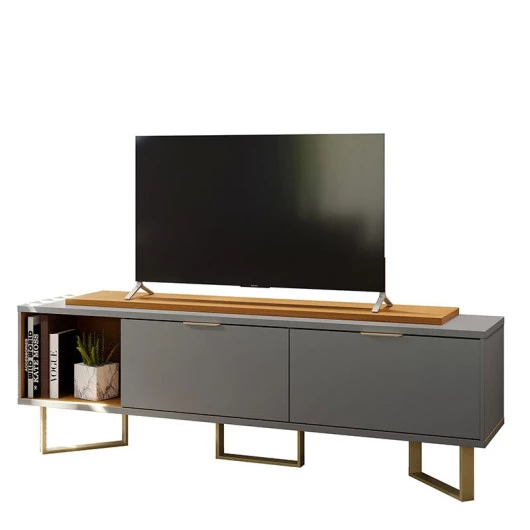 Rack Para TV 65 Polegadas Sagary 1.8 EAX Móveis Cinza/Tauari