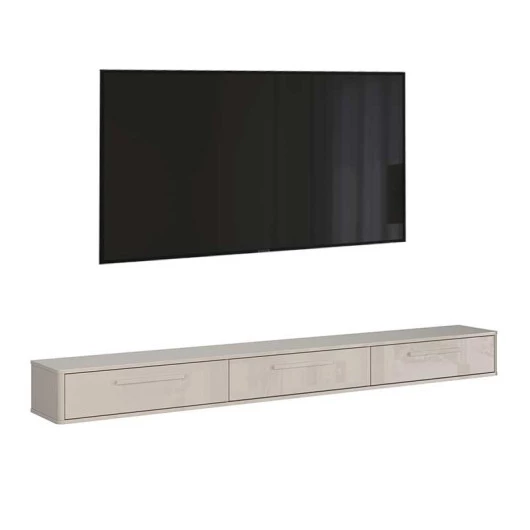Rack Suspenso de Parede 220cm Sala Quarto Bancada Bali 2.2 Lukaliam Off White
