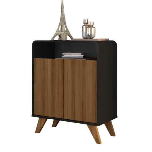 Buffet Balcão 2 Portas Eccos Fabrimoveis Preto/Nature