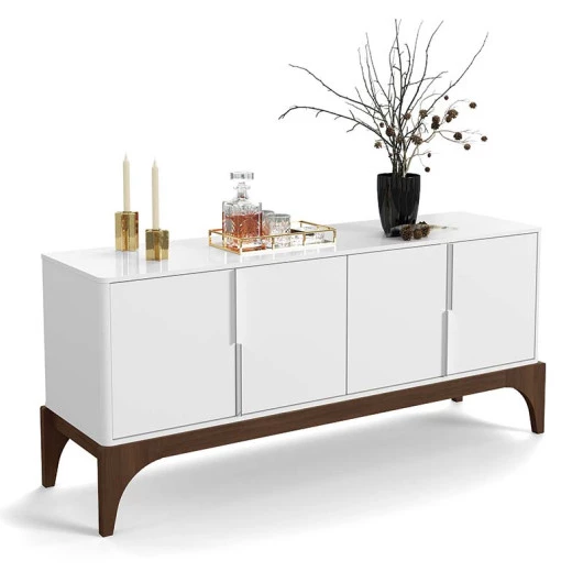 Buffet Para Sala de Jantar Amalfi Lukaliam Branco/Noce
