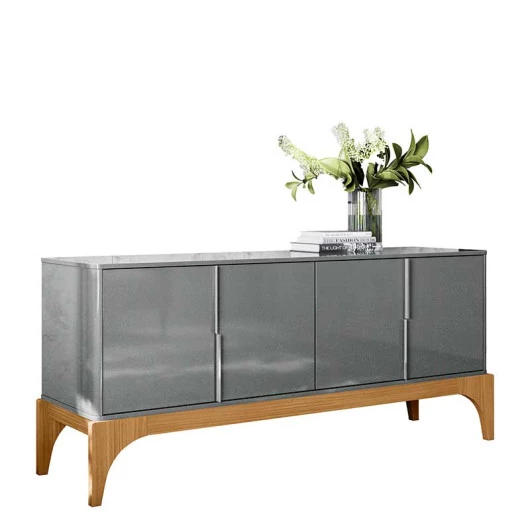 Buffet Balcão Para Sala de Jantar 168cm 4 Portas Amalfi Lukaliam Cinza/Tauari