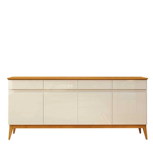 Buffet 190cm Sala Jantar 4 Portas 4 Gavetas Magnum EDN Off White/Cedro