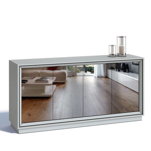 Buffet 4 Portas Com Espelho Sala de Jantar 1.60 Ópera Imcal Branco