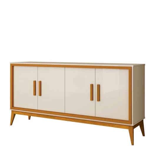 Aparador Buffet Para Sala 4 Portas 160 Middag EAX Off White/Cedro