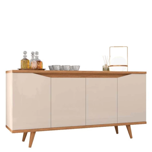 Buffet Balcão 1.6 Sala de Jantar 4 Portas Grace Casa D Off White/Noce