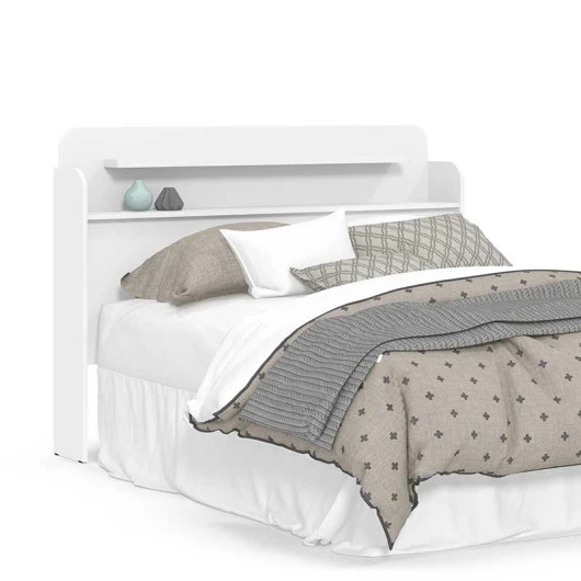 Cabeceira Para Cama Box Casal de 1,38m Rubi Patrimar Branco