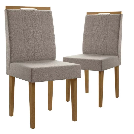 Cadeiras para Sala de Jantar (2 unidades) Creta Lukaliam Canela/Titânio