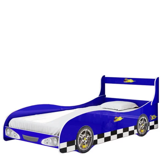 Cama de Solteiro Carro Rally Para Colchão de 88cm Gelius Azul