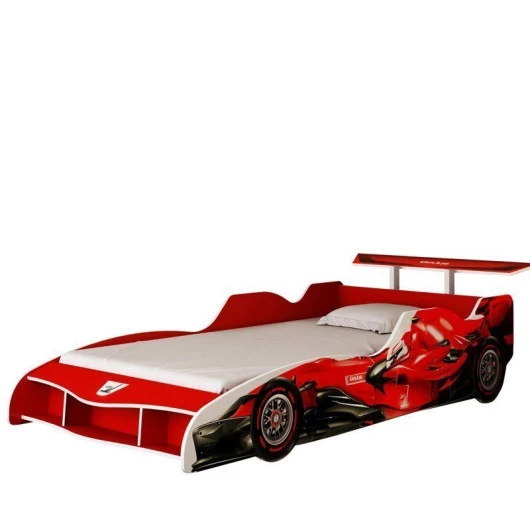 Cama Solteiro Carro F1 Para Colchão de 88cm Gelius Vermelho