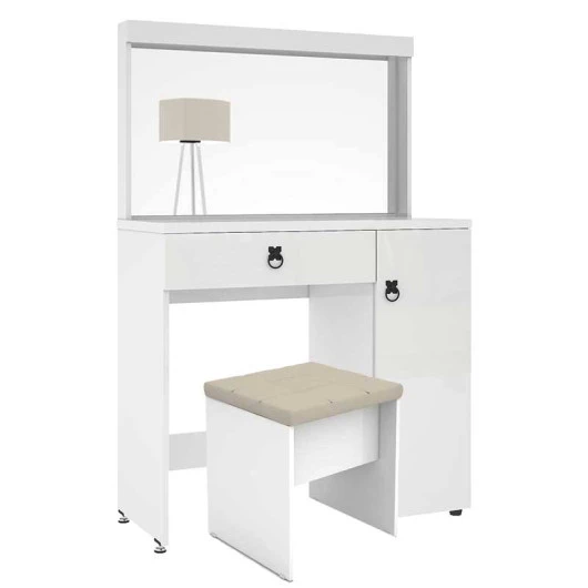 Penteadeira Camarim Lola com Banqueta Mirarack Branco