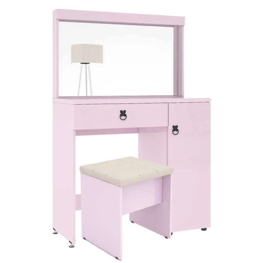 Penteadeira Camarim Lola com Banqueta Mirarack Rosa