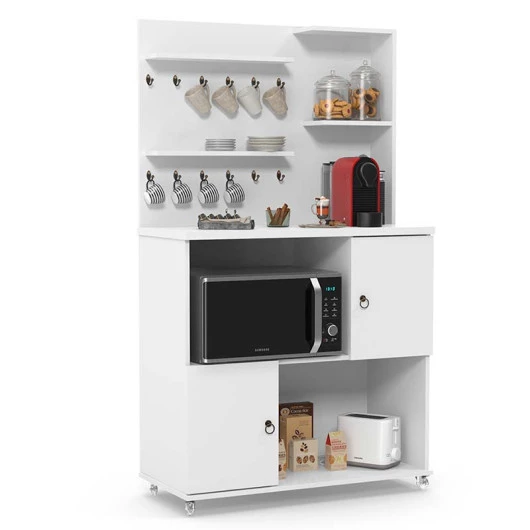 Cantinho do Café Balcão Para Micro-Ondas  90cm Aconchego Patrimar Branco