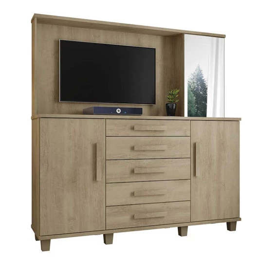 Cômoda com Painel Para TV Estrela RV Móveis Niagara