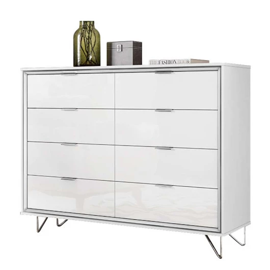 Cômoda Premium 8 Gavetas Lukaliam Branco