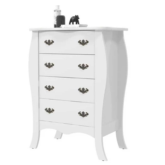 Cômoda Retrô 04 Gavetas Vitória Patrimar Branco