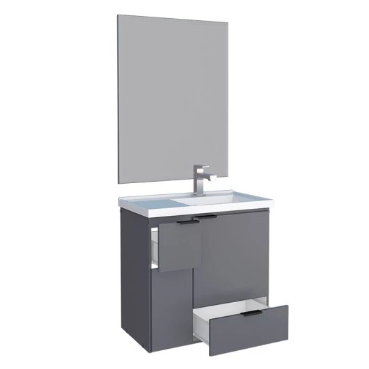 Conjunto Para Banheiro Orquídea 60 Com Espelho Bisotê 600x850 Cozimax Cinza