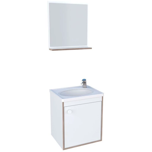 Conjunto Para Banheiro Madeira Pérola 40 Cozimax Branco/Tamarindo
