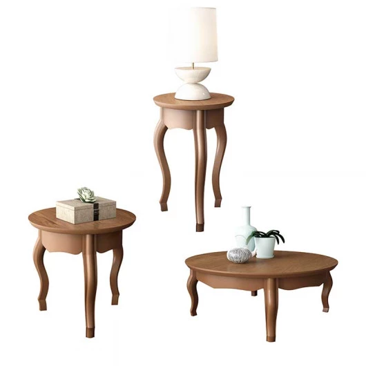 Conjunto de Mesa Para Sala Duquesa EDN Naturale