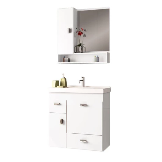 Conjunto Para Banheiro Madeira Orquídea 60 Cozimax Branco