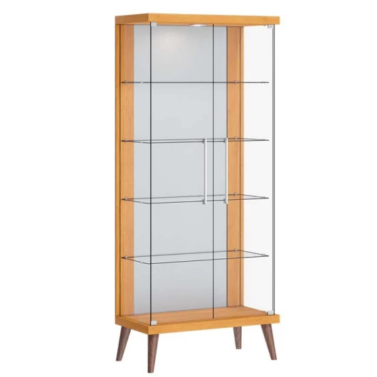 Cristaleira de Vidro Espelho Moderna Com LED 75x179 Tifanny Imcal Nature