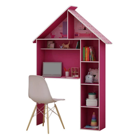 Escrivaninha Casinha Infantil Gelius Pink Plock