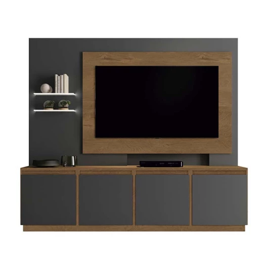 Estante Home Para TV até 55 Luz EDN Naturale/Grafite