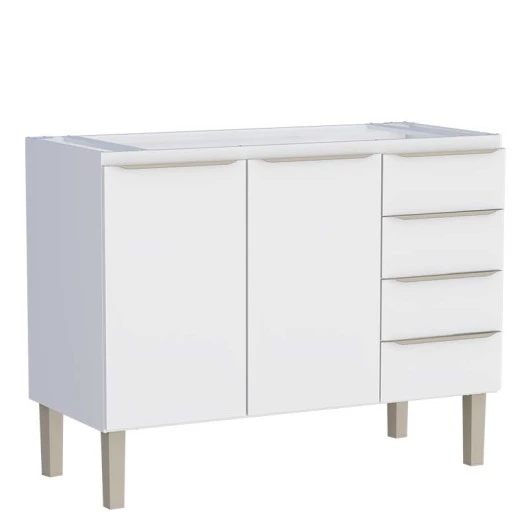 Gabinete de Aço Para Pia 120cm 2 Portas 4 Gavetas Flora Cozimax Branco