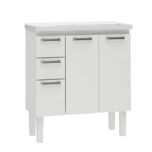 Gabinete Para Banheiro Aço Damasco Com Pés 80 Cozimax Branco