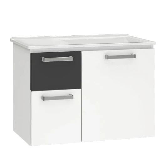 Gabinete Para Banheiro Aço Kiwi 60 Cozimax Branco/Preto
