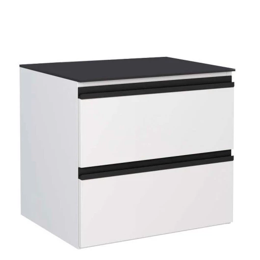 Gabinete Para Banheiro Aço Gaia 60 Tampo Vidro Sem Cuba Cozimax Branco