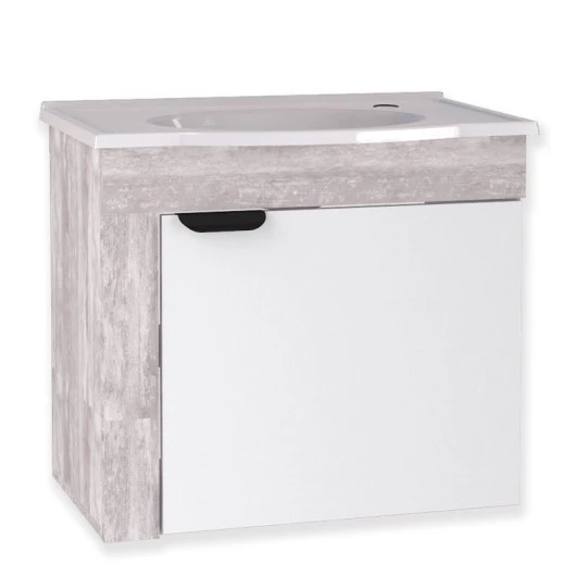 Gabinete de Banheiro Com Pia Jasmin Cozimax Branco/Calcare