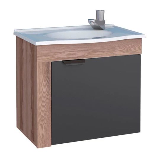 Gabinete de Banheiro Com Pia Jasmin Cozimax Tamarindo/Preto