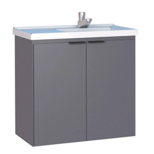 Gabinete Para Banheiro Madeira Aster 60 Com Lavatório Cozimax Cinza