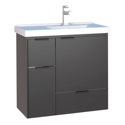 Gabinete Para Banheiro Madeira Orquídea 60 Com Lavatório Cozimax Preto