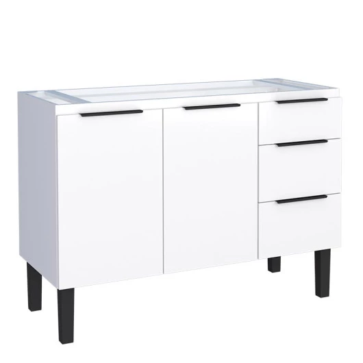 Gabinete de Aço Para Pia 120cm 2 Portas 3 Gavetas Júpiter Cozimax Branco