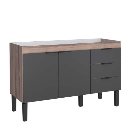 Gabinete Para Pia 140cm Madeira Flamingo Cozimax Preto/Tamarindo