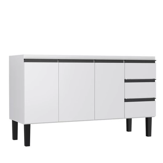 Gabinete de Aço Para Pia 150cm 3 Portas 3 Gavetas Netuno Cozimax Branco