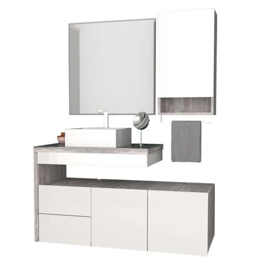 Conjunto de Banheiro Completo Aimoré 100 Cozimax Branco/Calcare