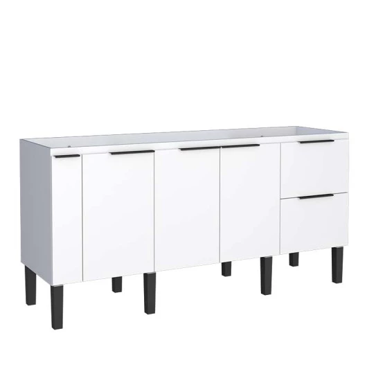 Gabinete De Madeira Para Pia De Cozinha 180cm Cisne Cozimax Branco