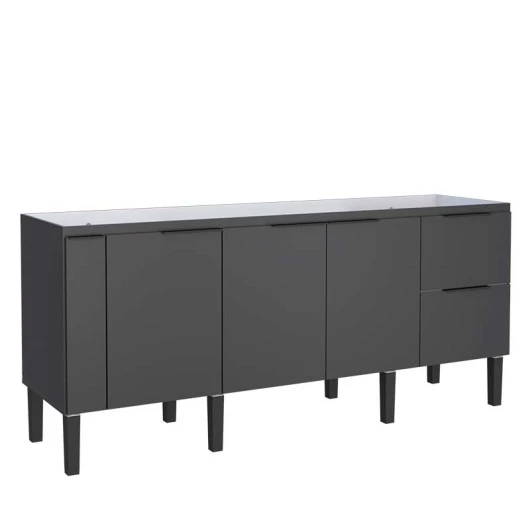 Gabinete De Madeira Para Pia De Cozinha 200cm Cisne Cozimax Preto