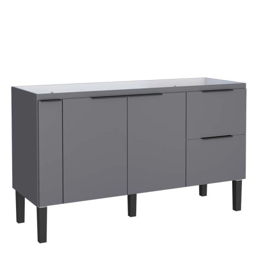 Gabinete De Madeira Para Pia De Cozinha 150cm Cisne Cozimax Cinza
