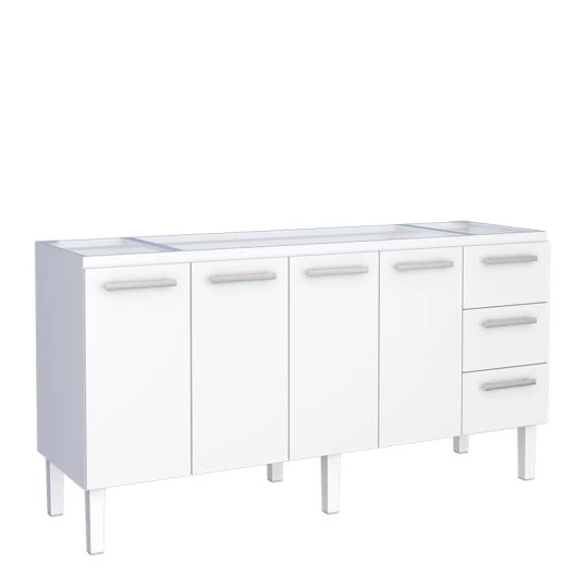 Gabinete de Aço Para Pia de 180cm Vênus 3 Gavetas Cozimax Branco