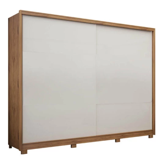 Guarda Roupa 2 Portas 100% MDF Apolo Gelius Madeirado/Off White