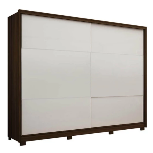 Guarda Roupa 2 Portas 100% MDF Apolo Gelius Nogueira/Off White
