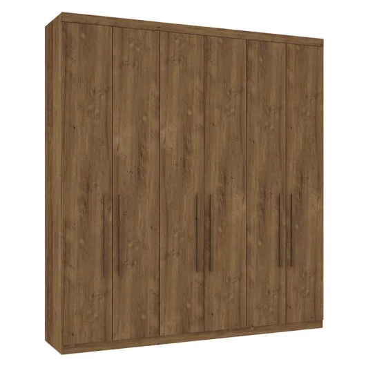 Guarda Roupa Casal 6 Portas Liz Mirarack Canela